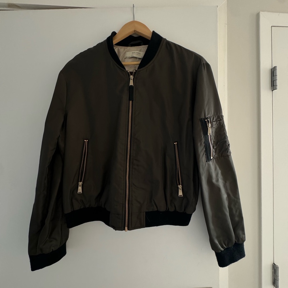 Zara Olive Green Jacket Size M